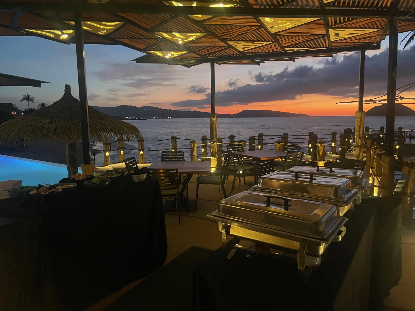 Beachfront ceremony setup