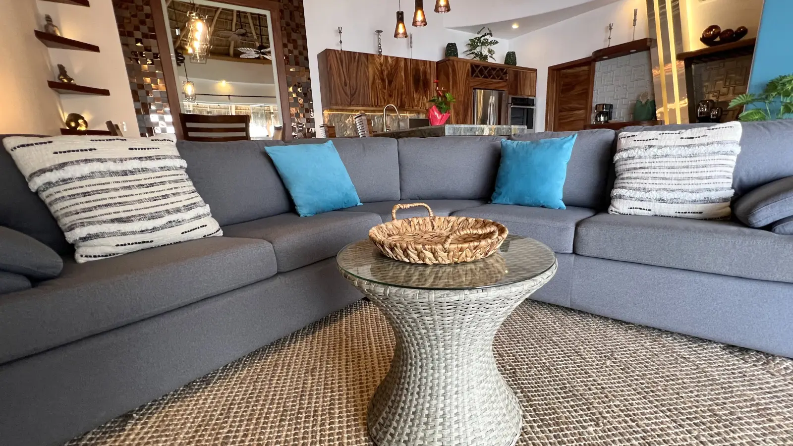 Villa interior with ocean view